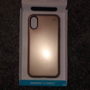 iPhone X speck rose metallic case